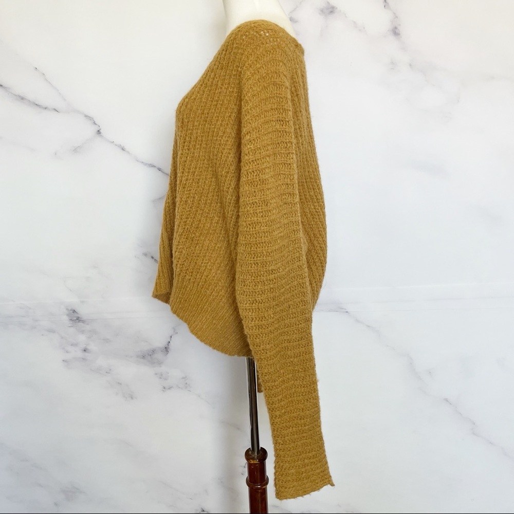 SOLD Free People Moonbeam V-Neck Alpaca Blend Sweater In Noon Sun - Picture 9 of 14